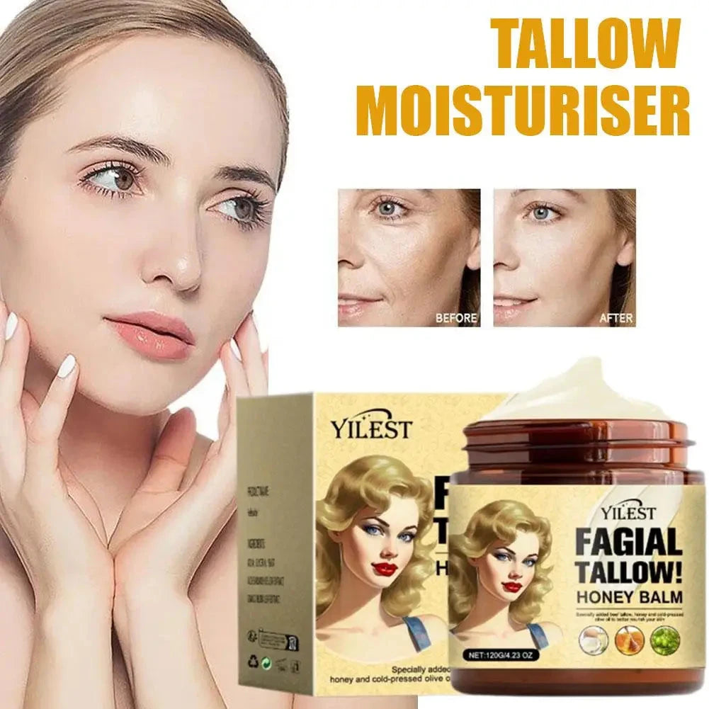 120g Whipped Beef Tallow And Honey Balm Beef Tallow Face Moisturizer Face & Body Skin Care Grass Fed Grass Finished Face Cream eprolo