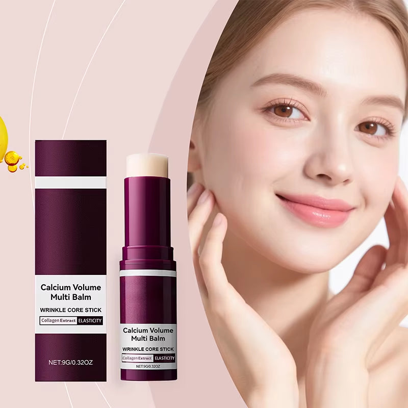 Calcium Volume Multi Balm Korean Skincare Stick,Face & Eye Cream,Collagen Deep Moisturizing Anti-Wrinkle,Suitable for Pre Makeup