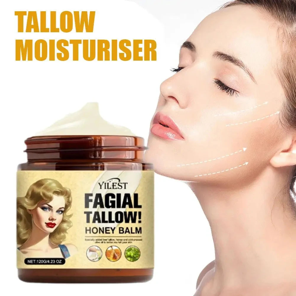 120g Whipped Beef Tallow And Honey Balm Beef Tallow Face Moisturizer Face & Body Skin Care Grass Fed Grass Finished Face Cream eprolo