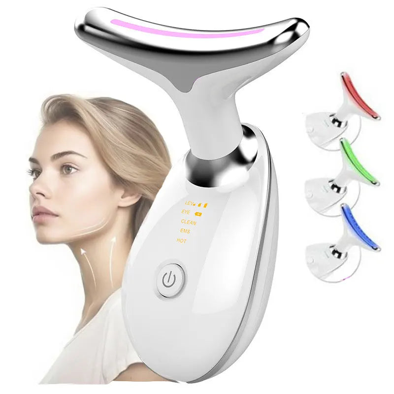 3 Colors/7 Colors Face Neck Massager Facial Lift Three Light Modes Electric Skin Tightening Device LED Beauty Instrument eprolo