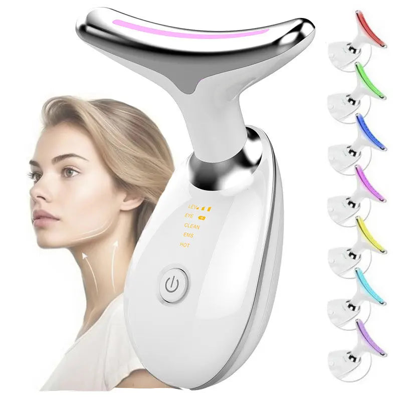 3 Colors/7 Colors Face Neck Massager Facial Lift Three Light Modes Electric Skin Tightening Device LED Beauty Instrument eprolo