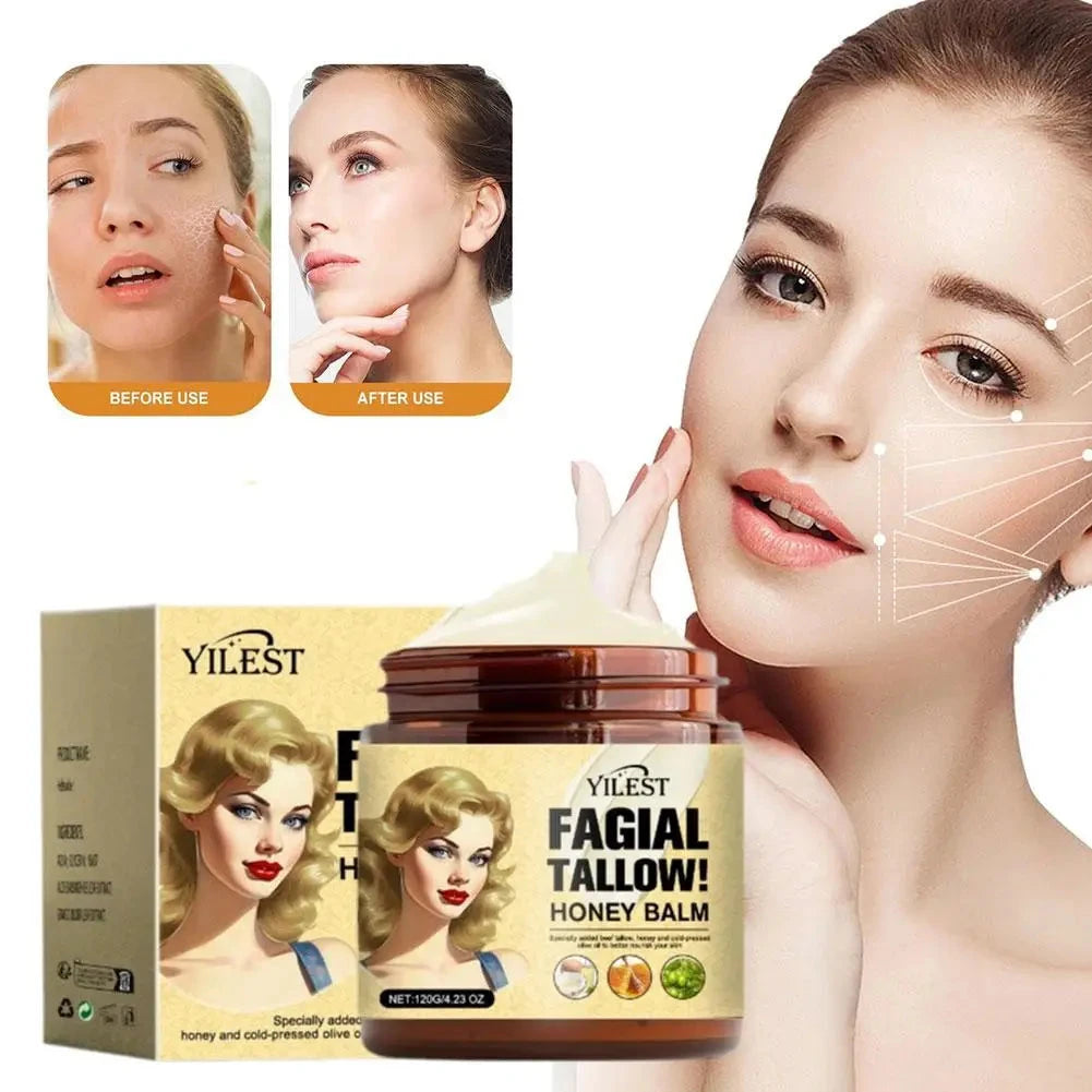 120g Whipped Beef Tallow And Honey Balm Beef Tallow Face Moisturizer Face & Body Skin Care Grass Fed Grass Finished Face Cream eprolo