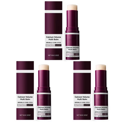 Calcium Volume Multi Balm Korean Skincare Stick,Face & Eye Cream,Collagen Deep Moisturizing Anti-Wrinkle,Suitable for Pre Makeup